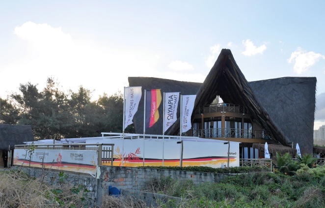 Das Deutsche Haus des DOSB (Deutscher Olympischer Sportbund) in Barra.